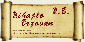 Mihajlo Brzovan vizit kartica
